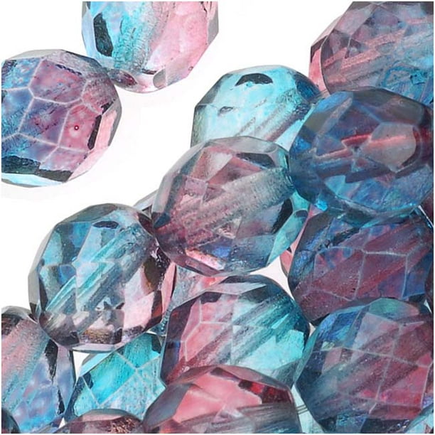 Rosaline Tortoise 25 6 mm Czech Glass Firepolish Beads